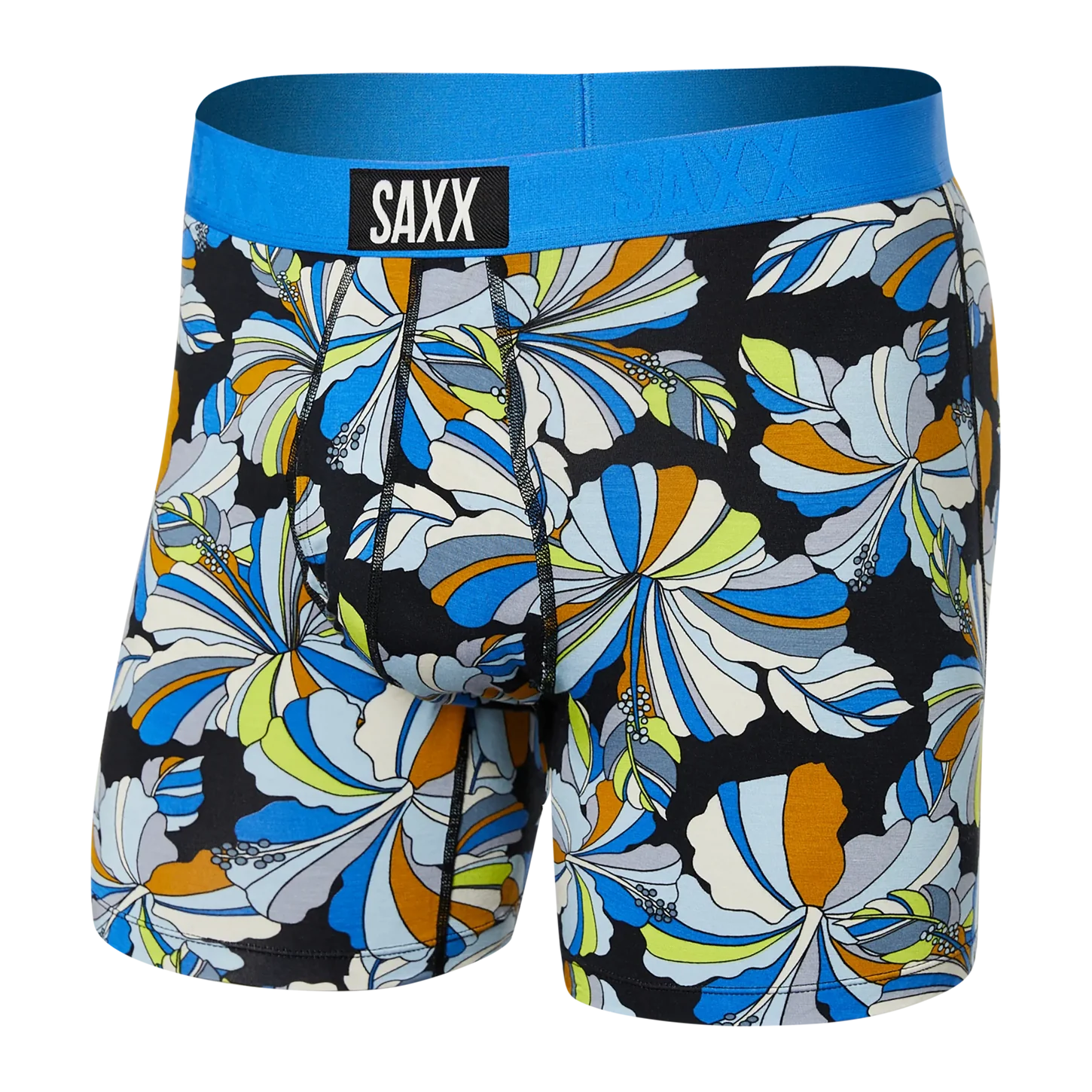 SAXX Ultra Super Soft Boxer Brief - Flower Pop - Blue - 1 - Underwear - Boxer Briefs