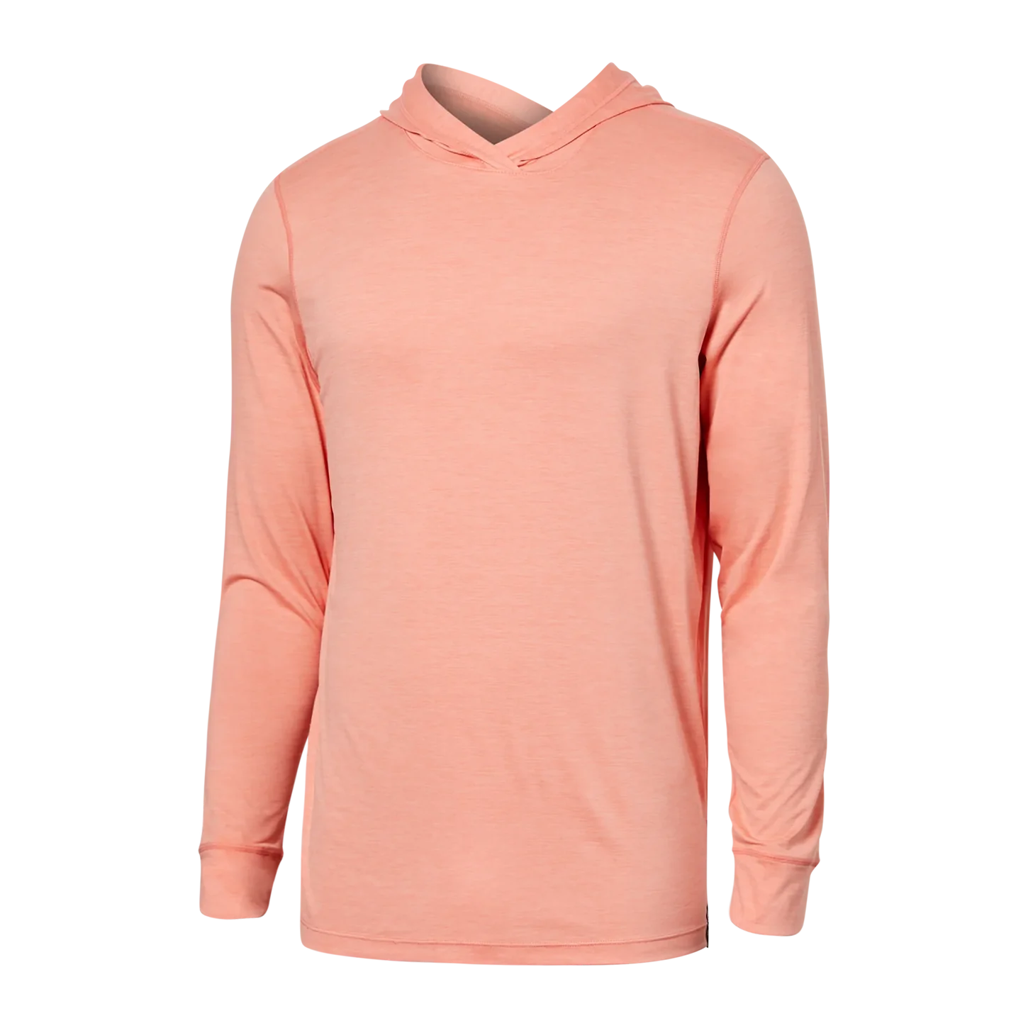 'SAXX Droptemp All Day Cooling Hoodie' in 'Burnt Coral Heather' colour