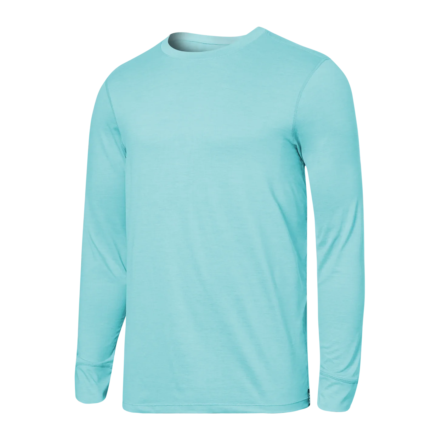 'SAXX Droptemp All Day Cooling L/S Crew' in 'Light Aqua Heather' colour