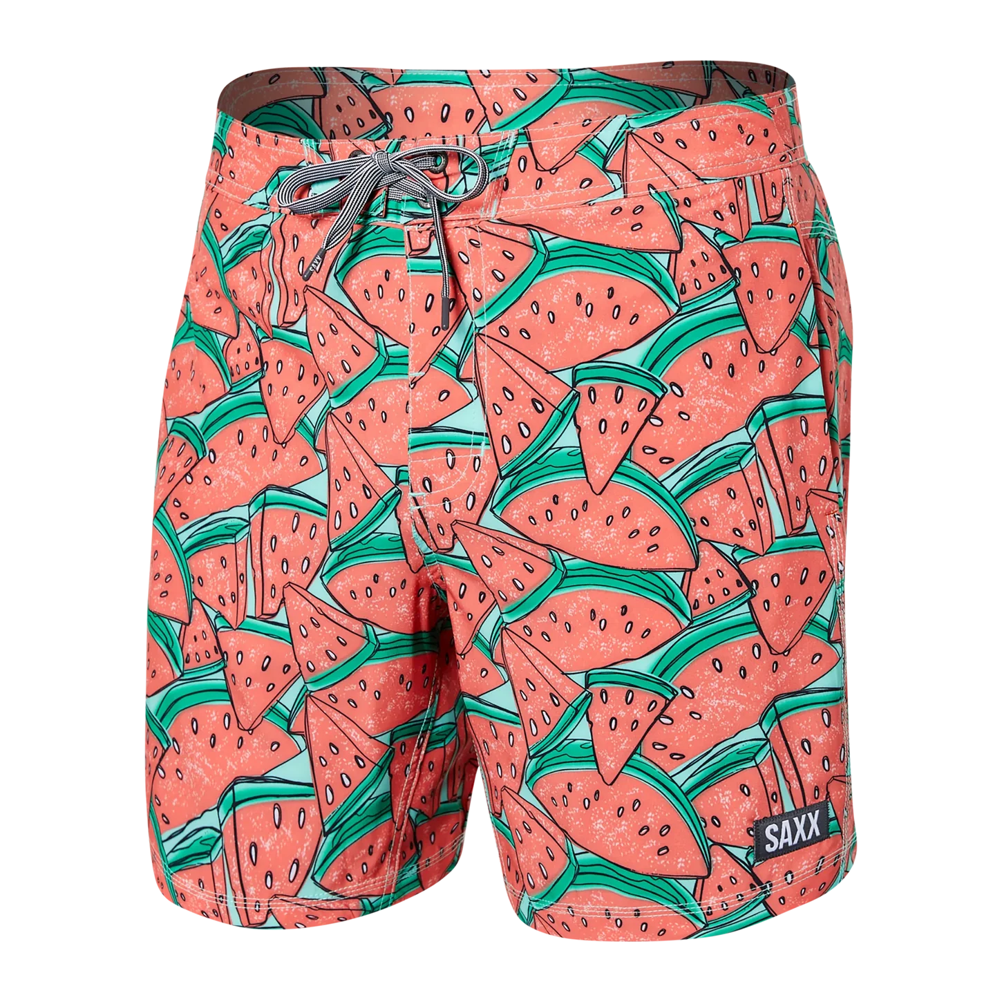 'SAXX Betawave 17" Swim Shorts' in 'Mega Melon' colour
