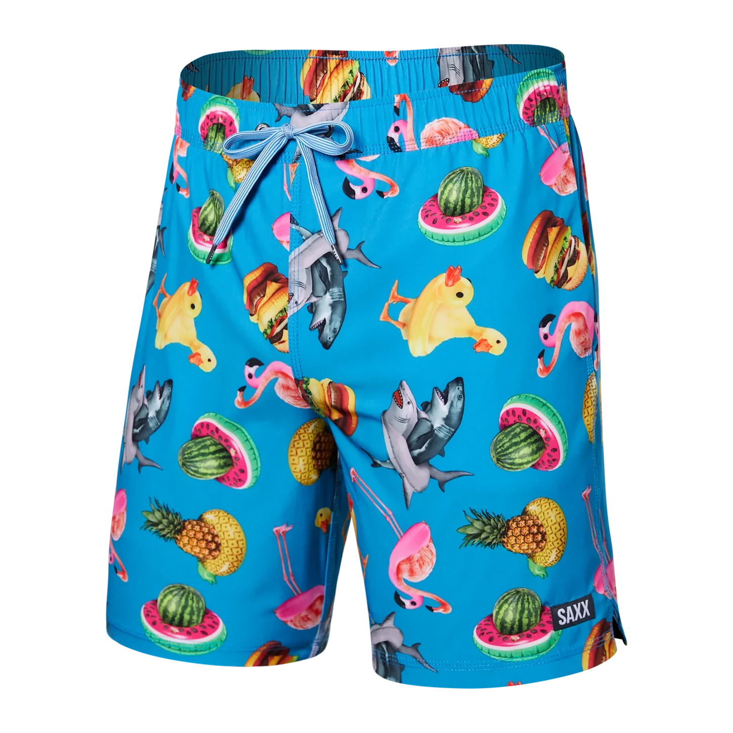'SAXX Oh Buoy 7" Swim Shorts' in 'Mega Meta Floaties' colour