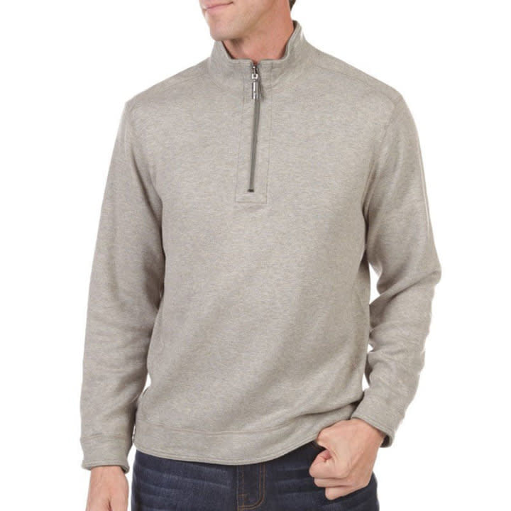 'Tommy Bahama Flipshore Half Zip Sweater' in 'Ocean Deep' colour