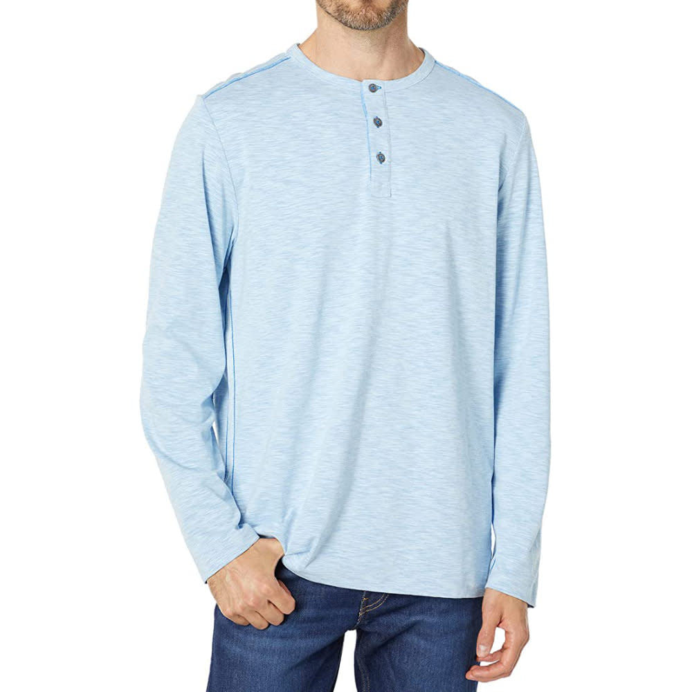'Tommy Bahama Fray Day Harbor L/S Henley' in 'Campanula' colour