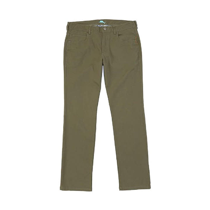 'Tommy Bahama Key Isle 5 Pocket Pants' in 'Beetle Green' colour