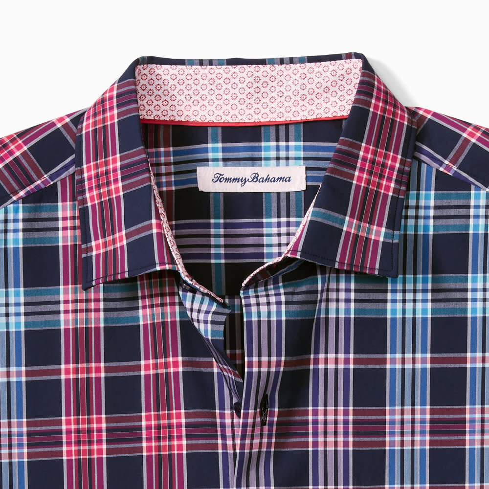 'Tommy Bahama Sarasota Stretch Setsail Plaid' in 'Island Navy' colour