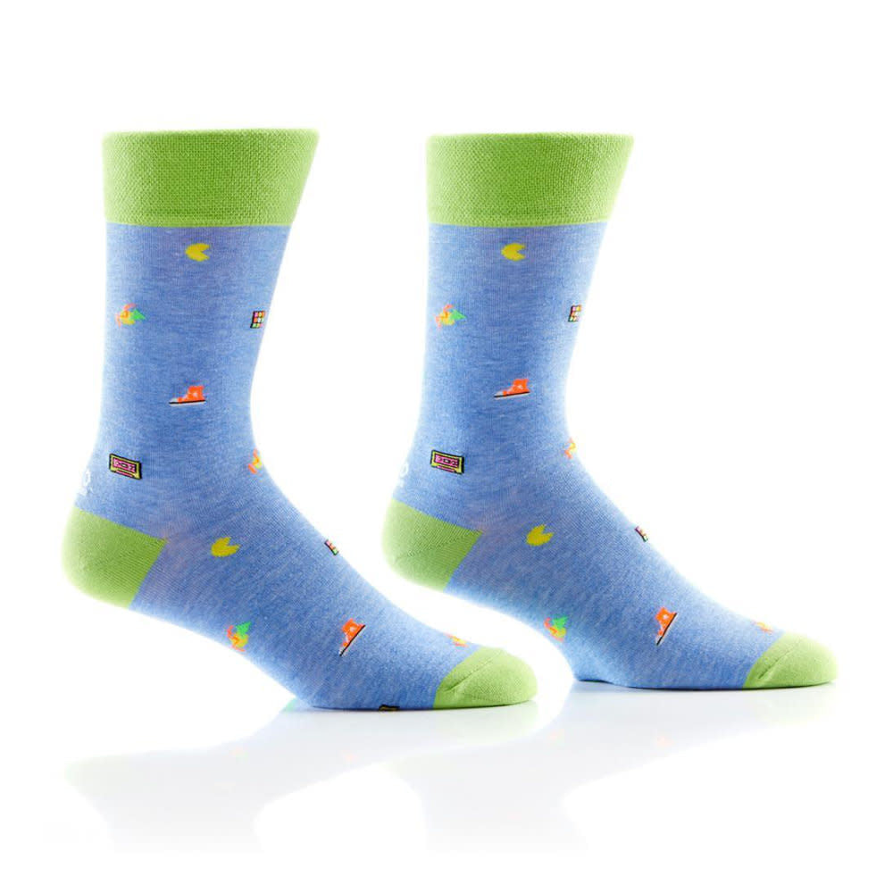 'Yo Sox The 80S Crew Socks' in 'Blue' colour