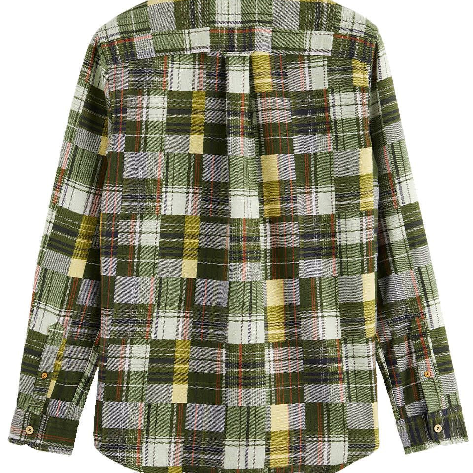 Scotch & Soda Flannel Check Long Sleeve Shirt - Dark Green - 2 - Tops - Shirts (Long Sleeve)