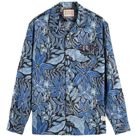 Scotch & Soda Aop Camp Button Down - Nocturnal Floral - 1 - Tops - Shirts (Long Sleeve)