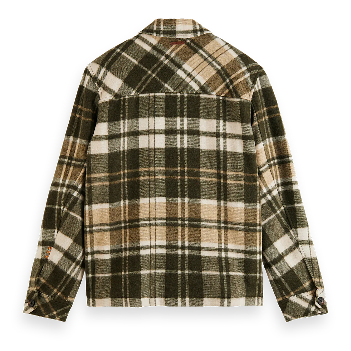 Scotch & Soda Brushed Wool Checkered Overshirt - Green Check - 2 - Tops - Overshirts
