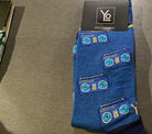 'Yo Sox Boombox Crew Socks' in 'Blue' colour