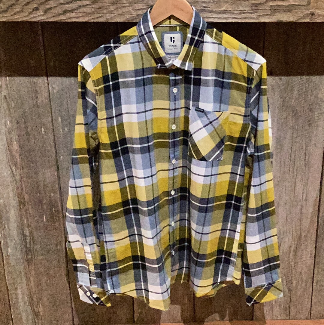 'Garcia N41280 Plaid L/S Button-Up Shirt' in 'Dandelion' colour