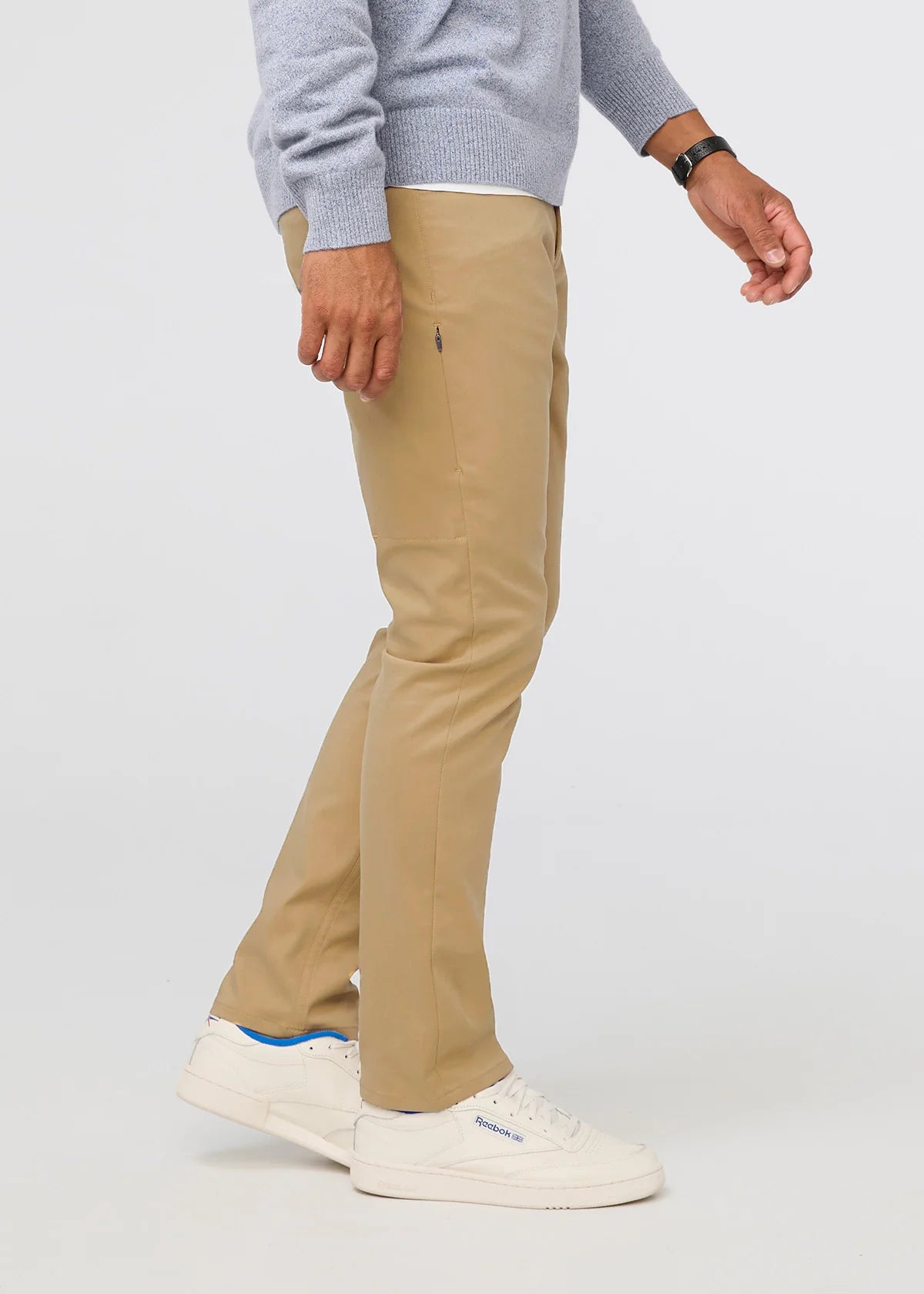 'Du/er NuStretch 5 Pocket Pant Relaxed Taper' in 'Khaki' colour