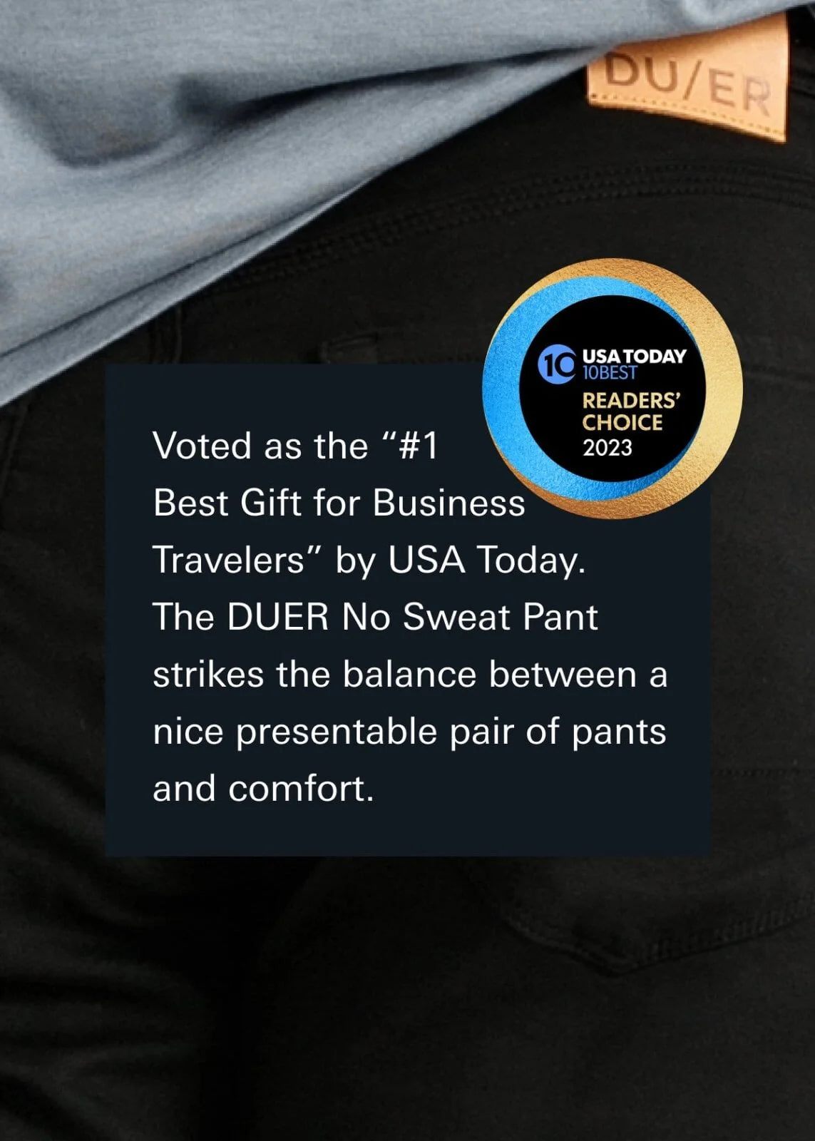 'Du/er No Sweat Pant Slim - Black' in 'Black' colour