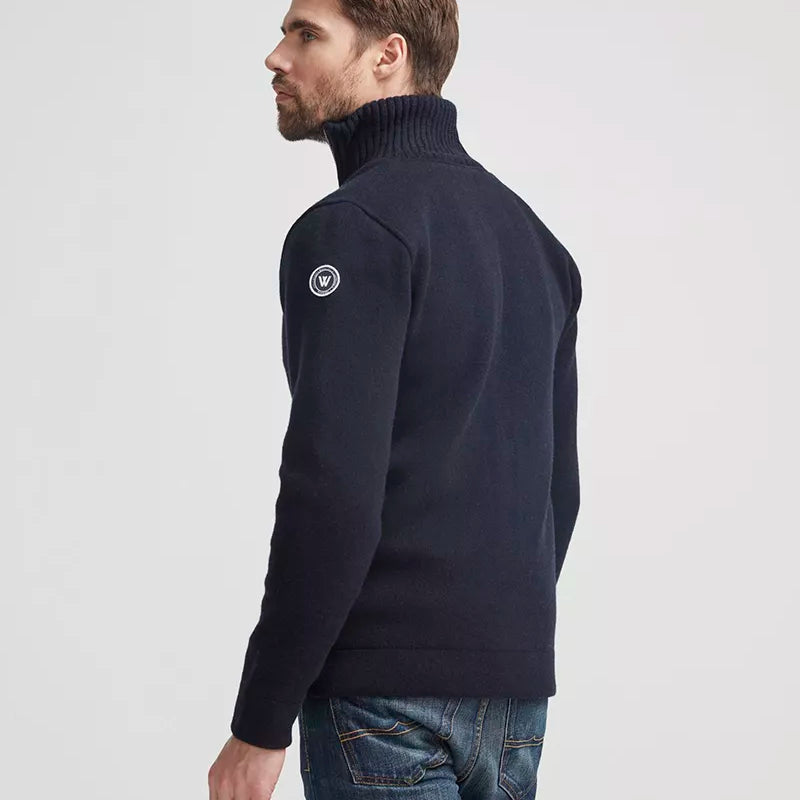 Holebrook Mans Zip Windproof Sweater - Dark Royal - 3 - Tops - Zip Sweaters