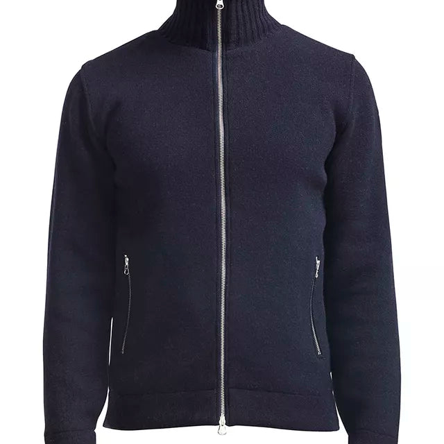 Holebrook Mans Zip Windproof Sweater - Dark Royal - 1 - Tops - Zip Sweaters