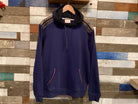 Scotch & Soda Mixed Fabric Hoodie W/ Textured Shoulders - Navy - 1 - Tops - Pullover Hoodies