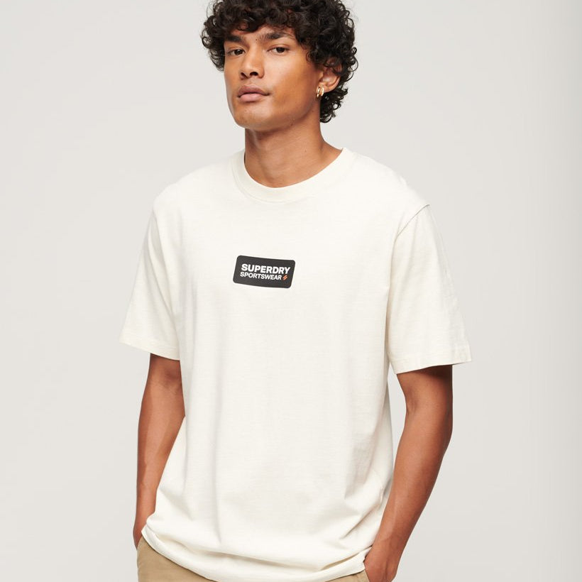 Superdry Nordic Bone Code Tech Loose T-Shirt - Off White - 1 - Tops - Shirts (Short Sleeve)