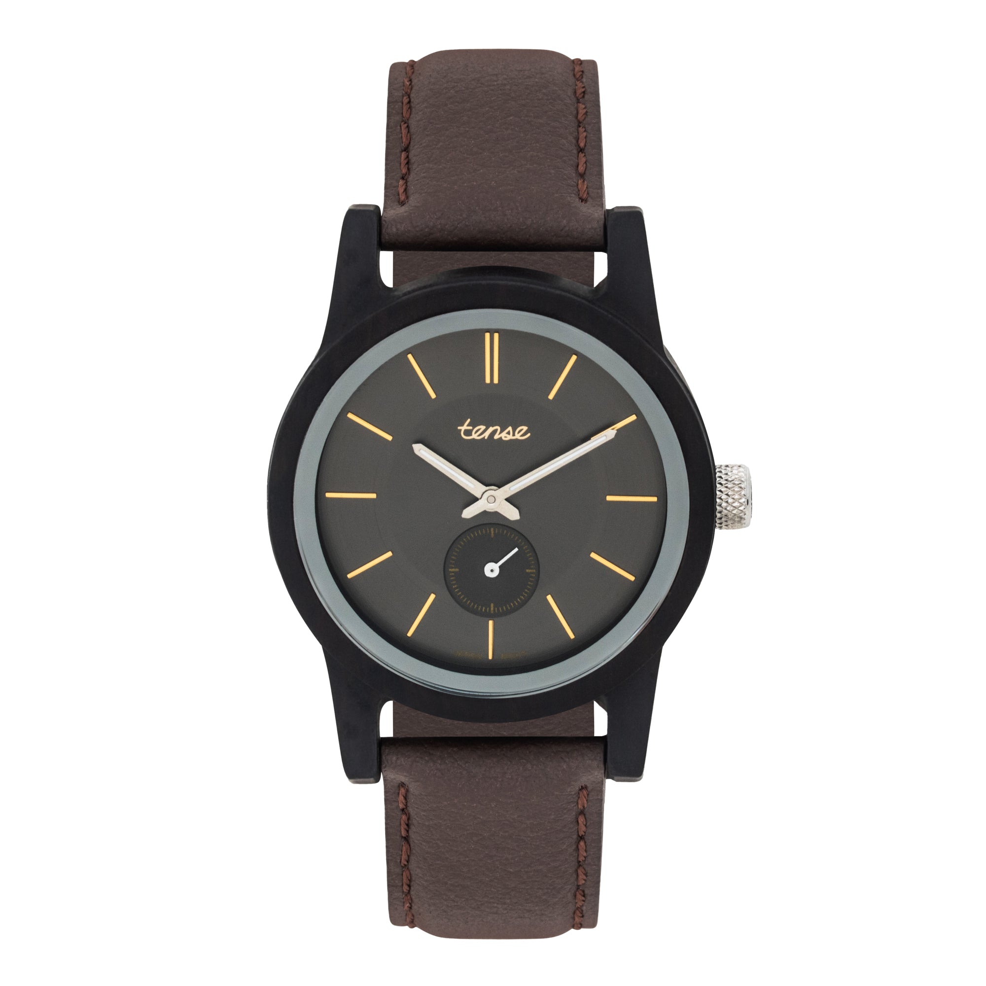 Tense Hampton Ii Vegan Leather - - Brown - 1 - Accessories - Wooden Watches