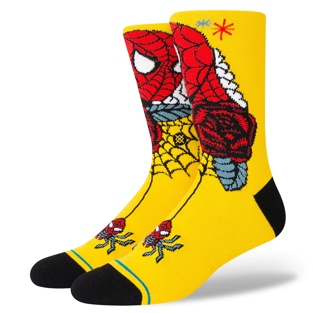 Stance Marvel Spidey Szn Crew Socks - Yellow - 1 - Socks - Crew Socks