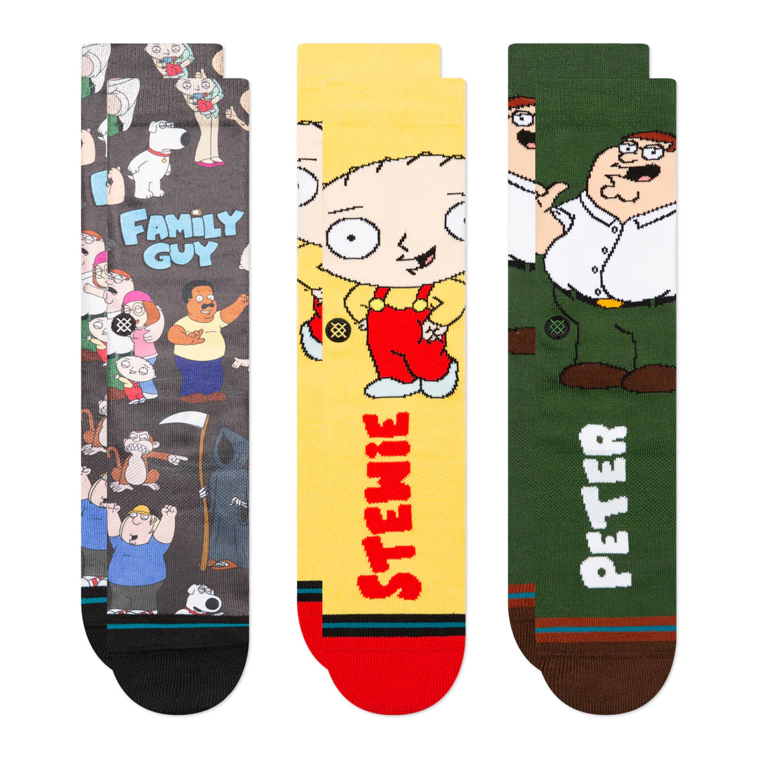 Stance Family Guy 3 Pack Crew Socks - Multi - 1 - Socks - Crew Socks