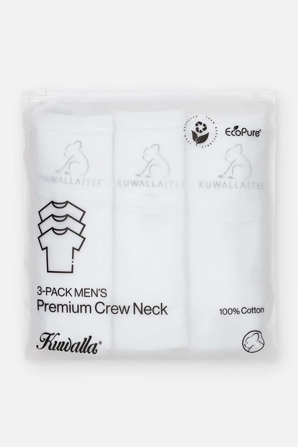 'Kuwalla Tee 3 Pack Crewneck Tees' in 'White' colours