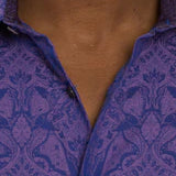 Robert Graham Highland 3 Button Up L/S Dress Shirt - Purple - 4 - Tops - Button Up Dress Shirt