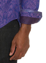 Robert Graham Highland 3 Button Up L/S Dress Shirt - Purple - 2 - Tops - Button Up Dress Shirt