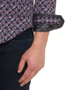 Robert Graham Yeni Button Up L/S Dress Shirt - Purpleprint - 2 - Tops - Button Up Dress Shirt