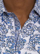 Robert Graham Divan Button Up L/S Dress Shirt - Blue/Grey - 4 - Tops - Button Up Dress Shirt
