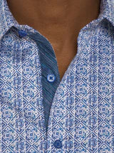 Robert Graham Dolma Button Up L/S Dress Shirt - Blue - 4 - Tops - Button Up Dress Shirt