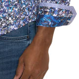 Robert Graham Fondo Button Up L/S Dress Shirt - Blue - 2 - Tops - Button Up Dress Shirt