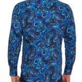 Robert Graham Tangier Button Up L/S Dress Shirt - Blue - 3 - Tops - Button Up Dress Shirt