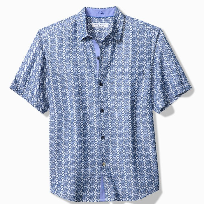 Tommy Bahama Coconut Point - Pescado Geo - Dark Blue Muse - 1 - Tops - Shirts (Short Sleeve)