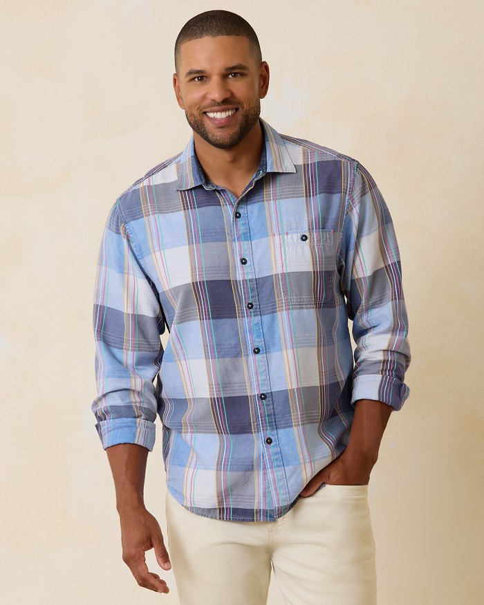 Tommy bahama plaid shirt cheap