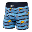 'SAXX Ultra Super Soft Boxer Brief - Lazy River' in 'Blue' colour