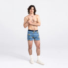 'SAXX Ultra Super Soft Boxer Brief - Lazy River' in 'Blue' colour