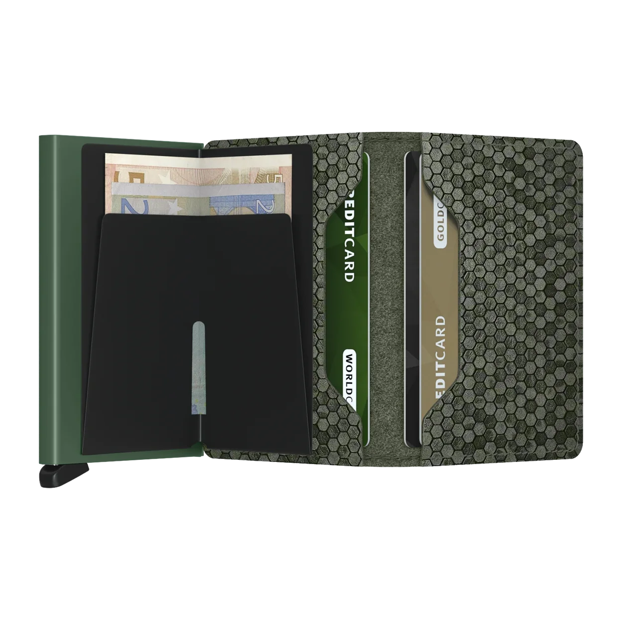 'Secrid Slimwallet - Hexagon' in 'Green' colour