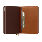 'Secrid Slimwallet - Premium Emboss Lines' in 'Cognac' colour