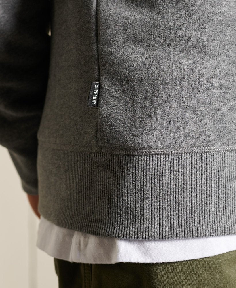 'Superdry Vintage Logo Embroidered Crew Neck Jumper' in 'Rich Charcoal Marl' colour