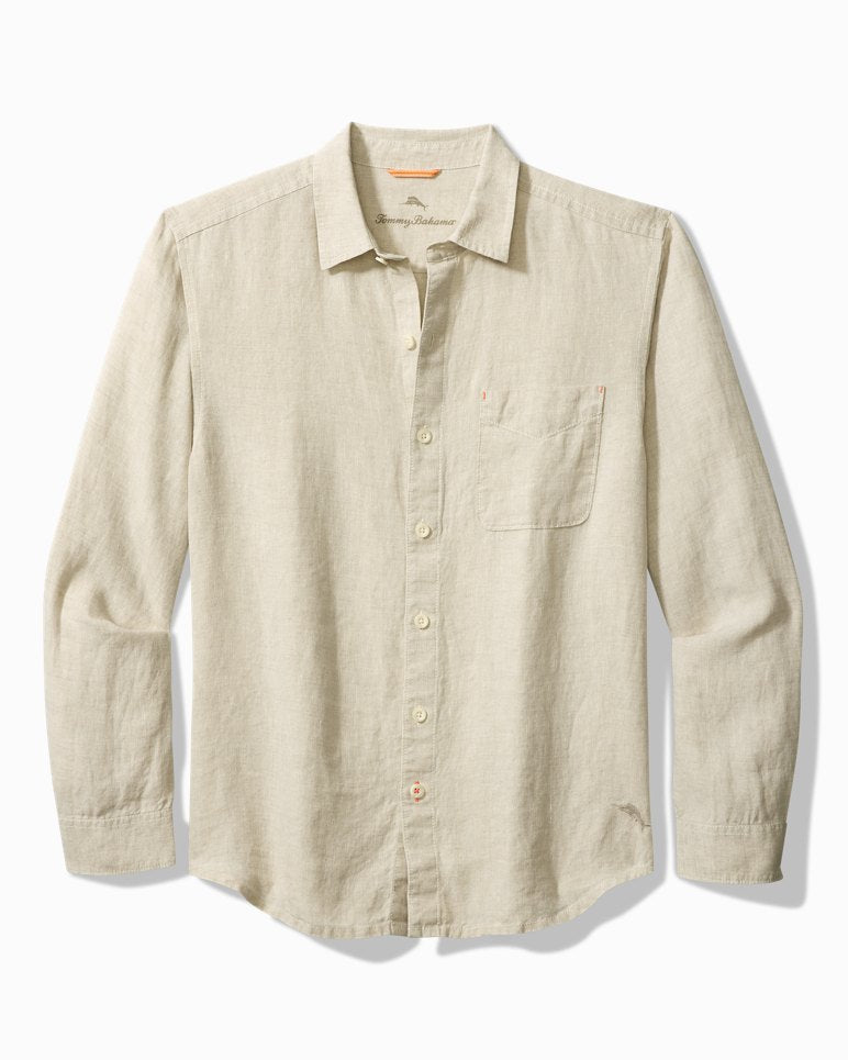 'Tommy Bahama Sea Glass Breezer Linen Shirt' in 'Natural' colour
