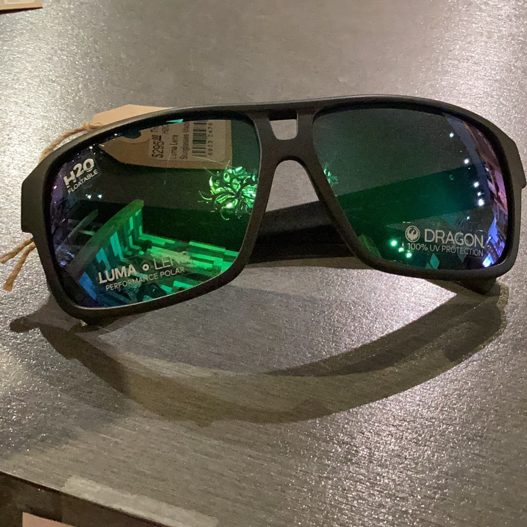 Dragon The Jam H2O Luma Lens Sunglasses - Matte Black/Ll Green Ion - 1 - Accessories - Sunglasses