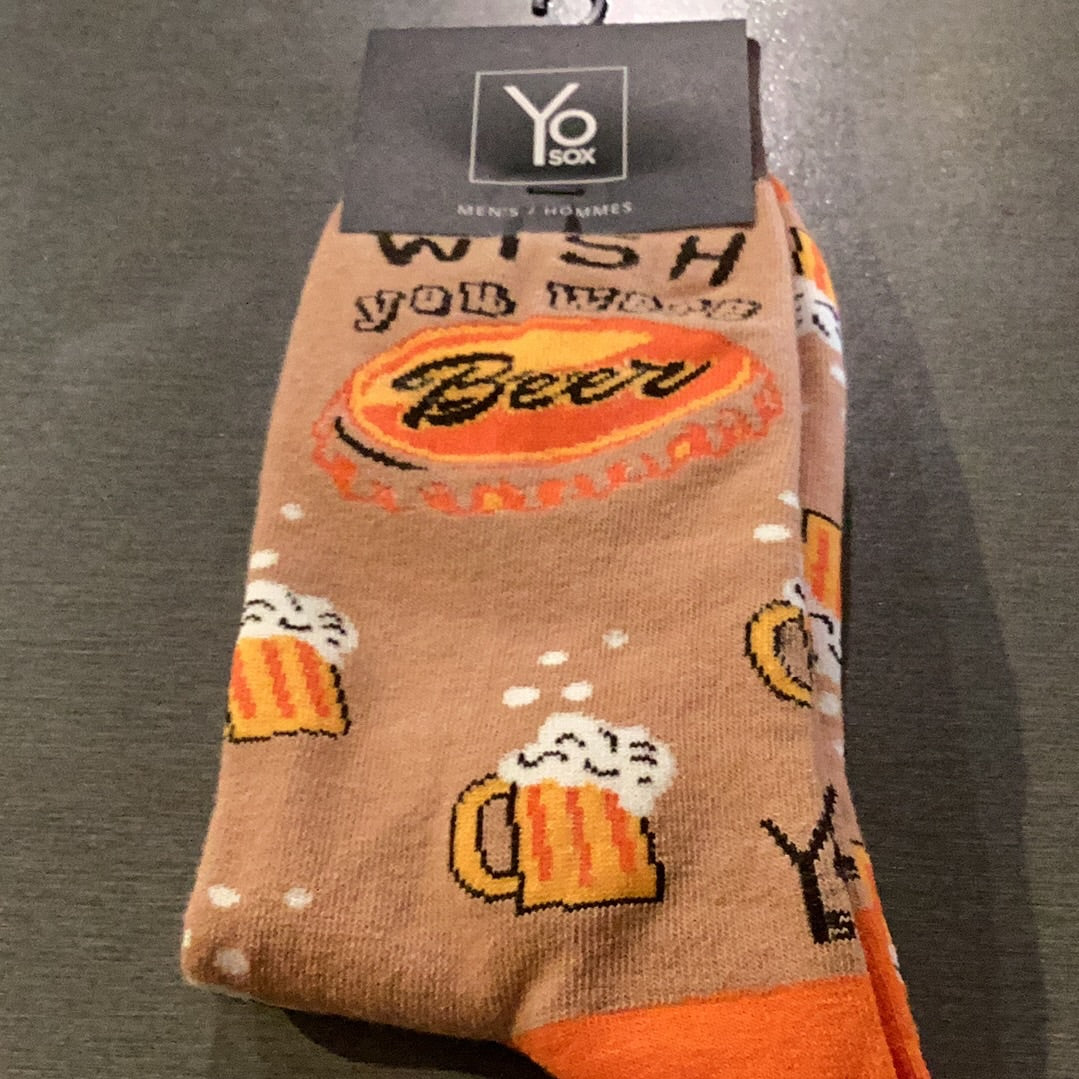Yo Sox Wish Beer Crew Socks - Multi - 1 - Socks - Crew Socks