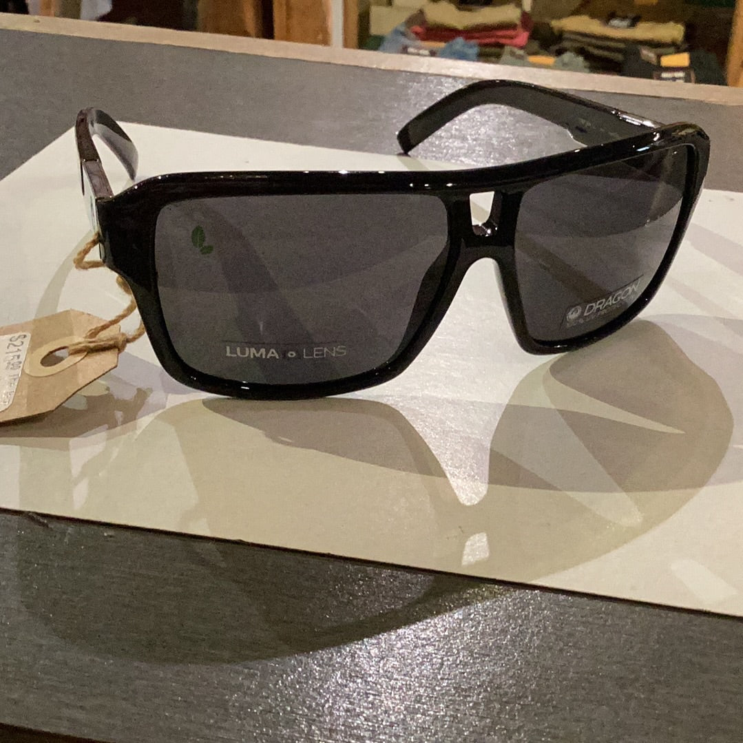 Dragon The Jam Small Luma Lens Sunglasses - Jet Black/Ll Smoke - 1 - Accessories - Sunglasses