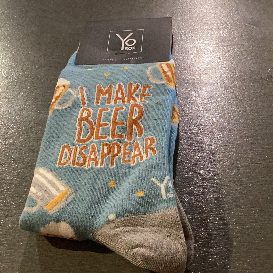 Yo Sox Beer Disappear Crew Socks - Multi - 1 - Socks - Crew Socks