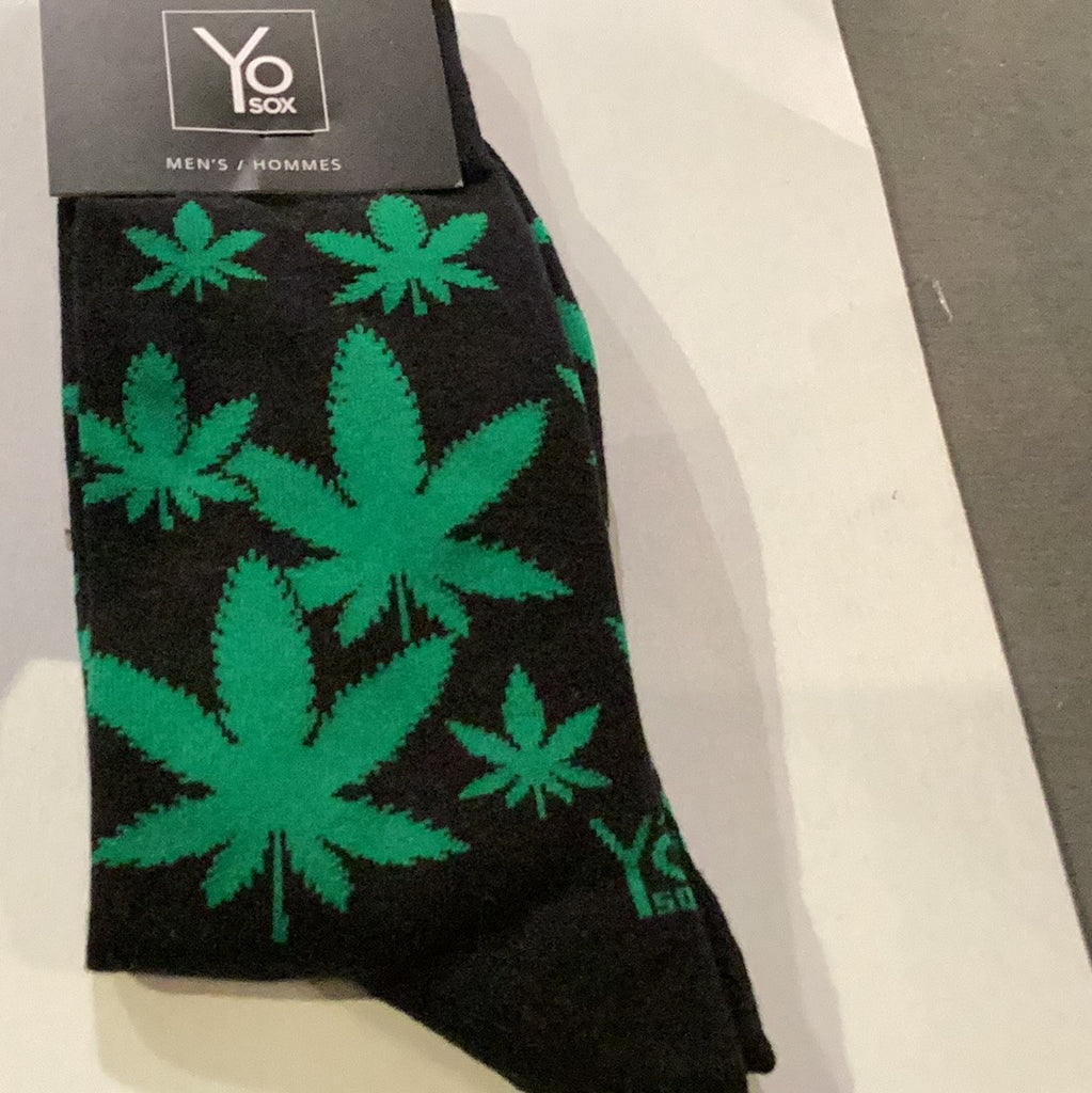 Yo Sox Marjuana Leaves Crew Socks Multi