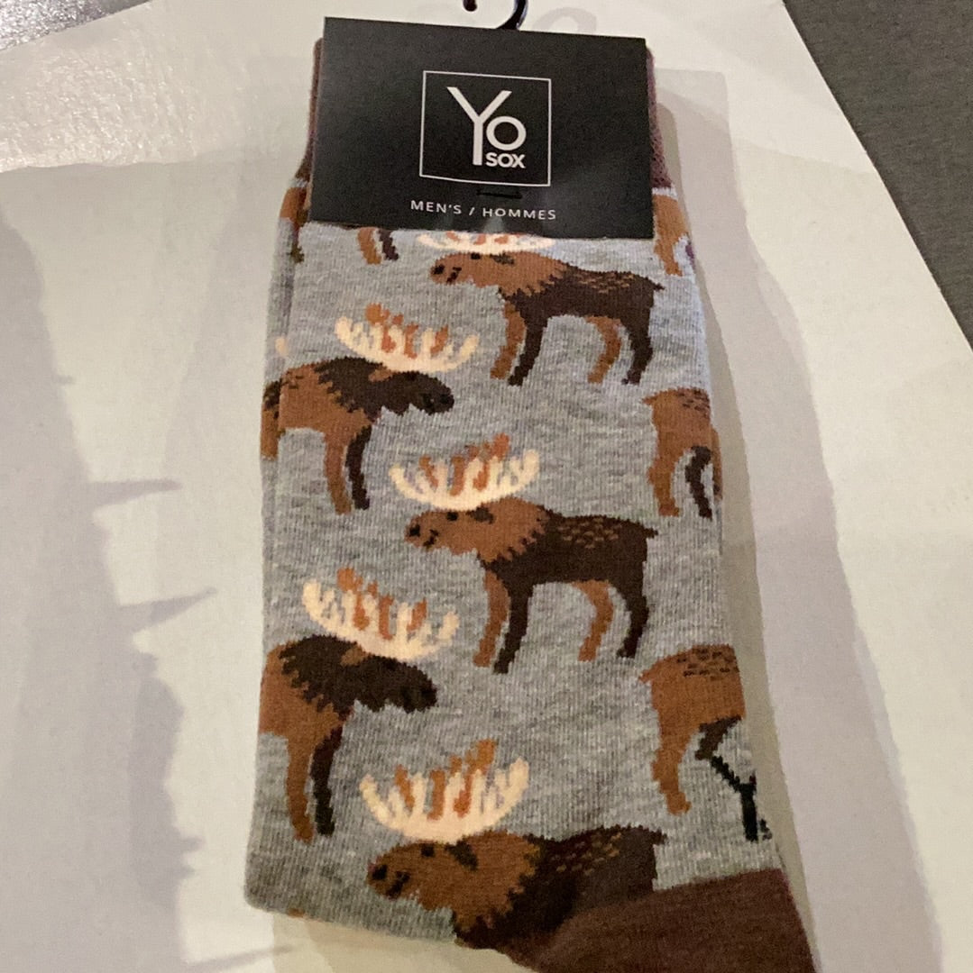 Yo Sox Mackey Moose Crew Socks - Multi - 1 - Socks - Crew Socks