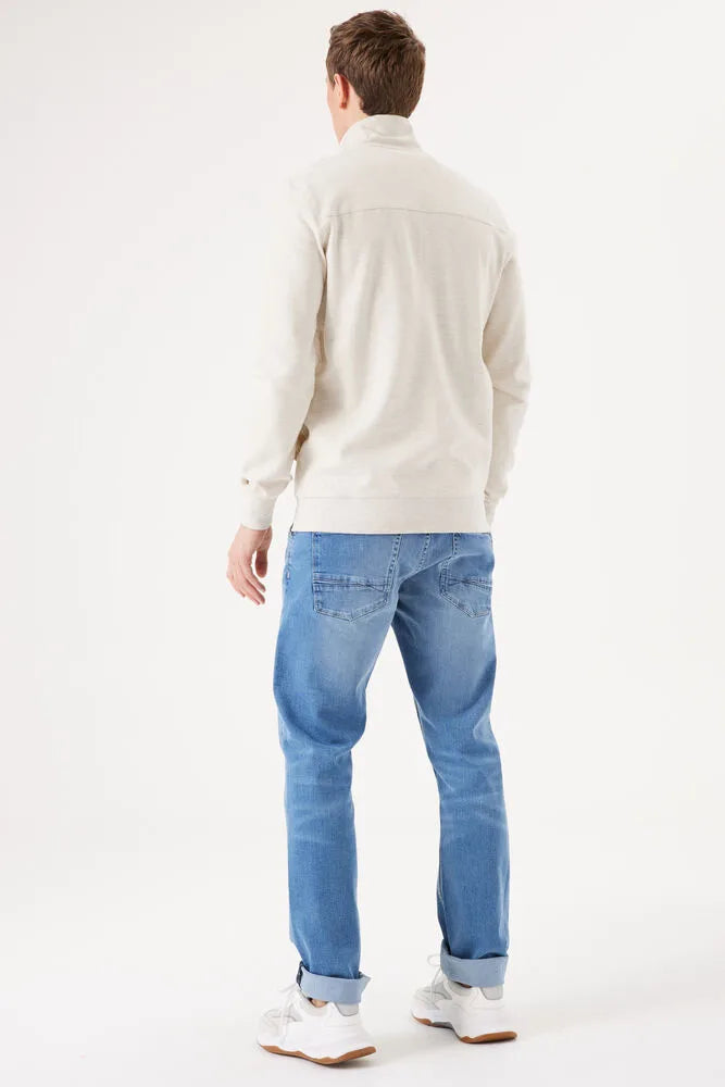 'Garcia Z1103 Full Zip Cardigan' in 'Off-White' colour