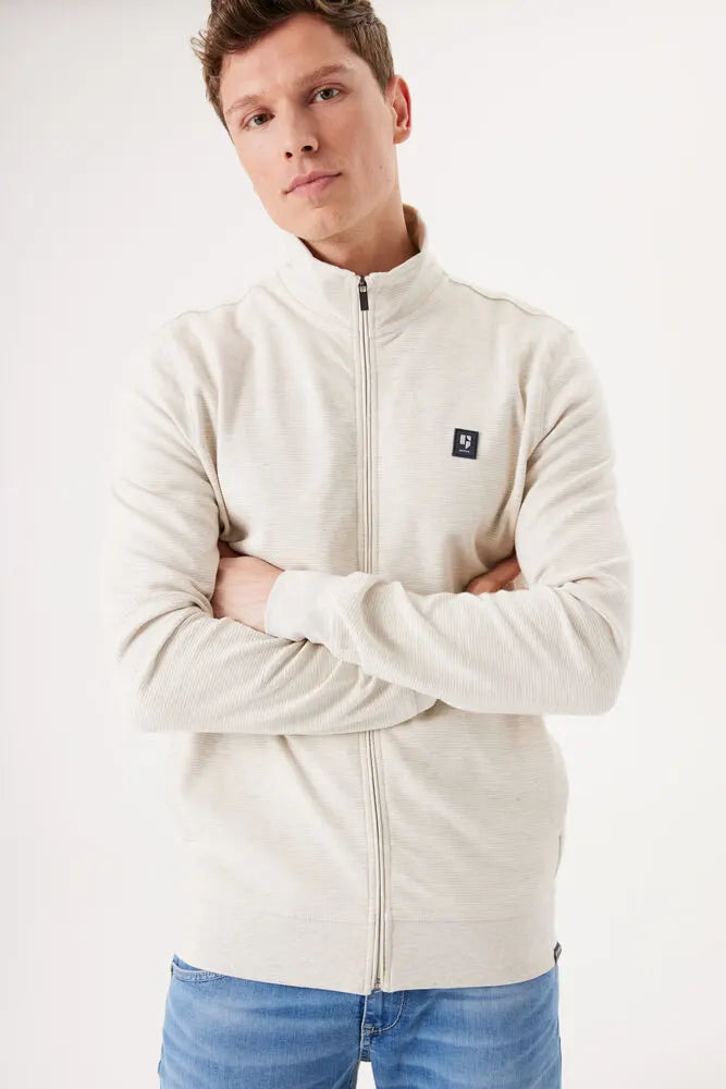 'Garcia Z1103 Full Zip Cardigan' in 'Off-White' colour
