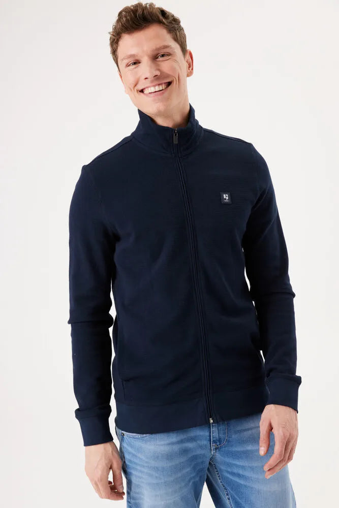 'Garcia Z1103 Full Zip Cardigan' in 'Navy' colour