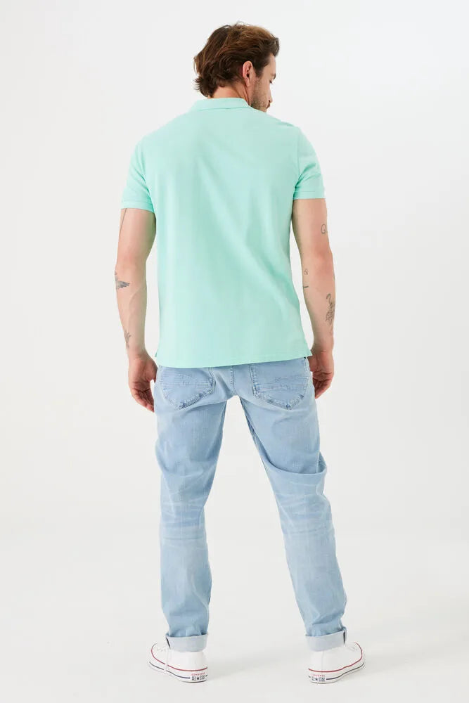 'Garcia Z1105 Cotton Pique Polo Shirt' in 'Mint' colour